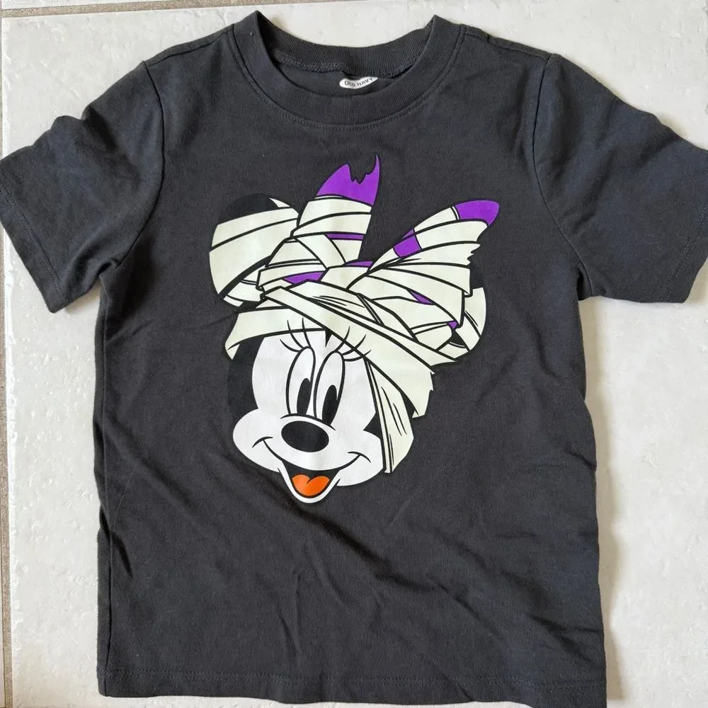 Mickey Mouse Mummy Halloween Glow In The Dark Shirt Old Navy Disney Kids size 4T